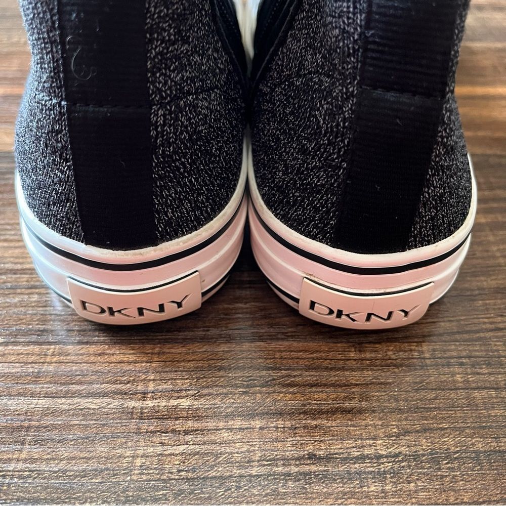 DKNY Sheila Sock Lace Black/Gray Platform Sneakers Shoes with Zipper Size 8 - Picture 14 of 14